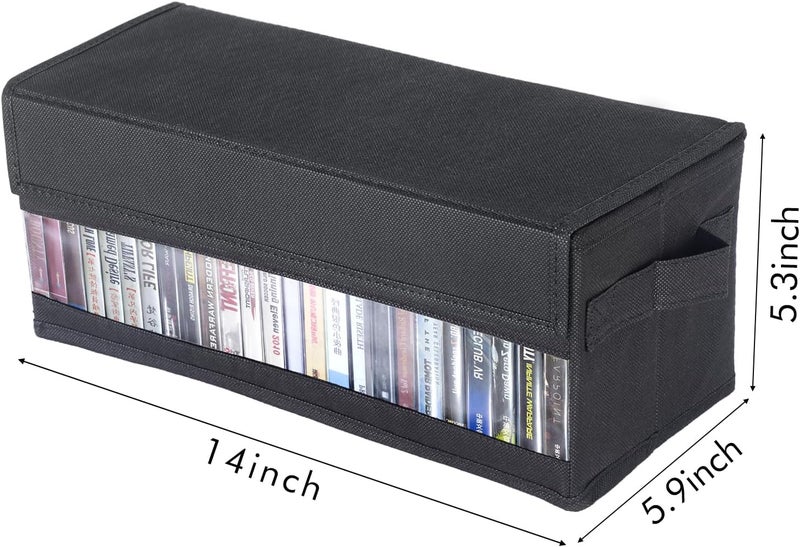 CCidea CD Storage Boxes - Pack of 2 CD Cases - 14" x 5.9" x 5.3" Disc Holders with Lids & Visual Window, Holds Up to 32 CDs in full jewel cases, 65 CDs in slim cases, and 180 discs in CD sleeves - Image 5